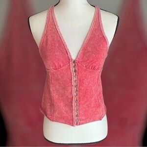 We The Free Rust Red Bustier Halter Tank Top XS